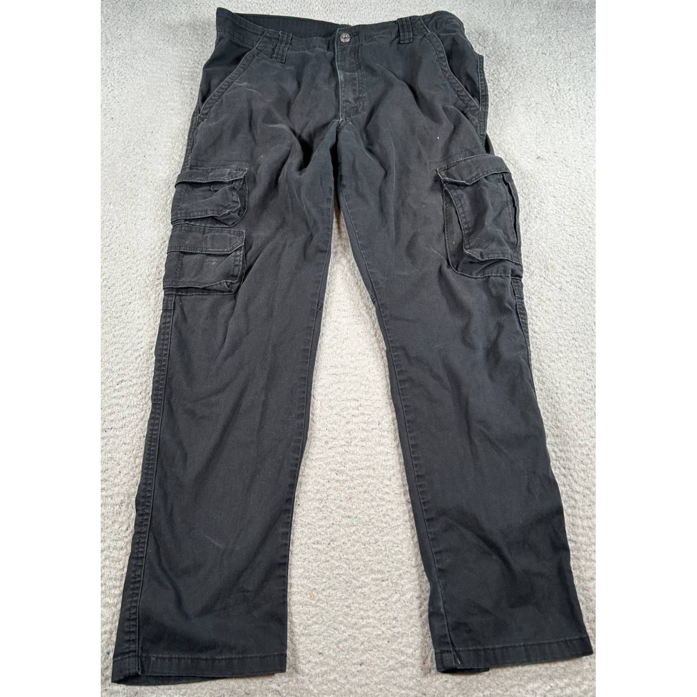 Wrangler Pants Men's 34x28 Black Cargo Tapered Stretch Comfort Classic Tactical